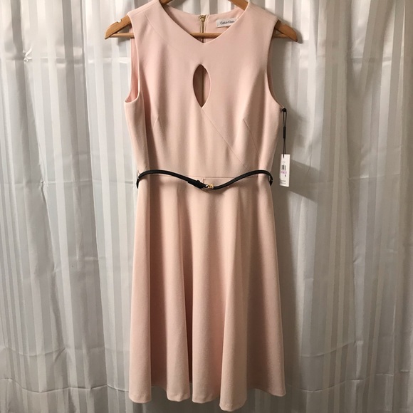 Calvin Klein New Keyhole Fit-and-Flare Belt Dress - Picture 7 of 7